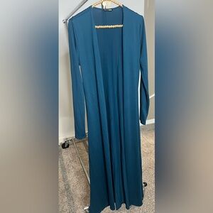 Fashion Nova Teal Long Cardigan